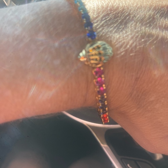 Kurt Geiger London Rainbow Crystal Eagle Tennis Bracelet Gold Tone NWT - Picture 4 of 11